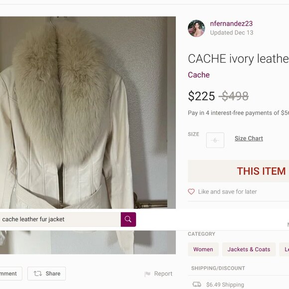 FOX FUR Lamb Skin LEATHER WOOL SNOWBUNNY Ski Jacket - Picture 13 of 13